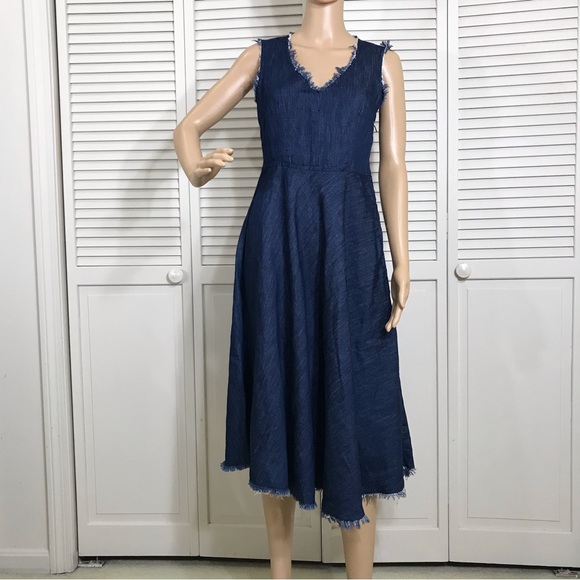 NWT Sisley Lightweight Denim Chambray Dress Size 4 - Picture 4 of 15